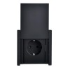 Розетка СП FORTE&PIANO16А IP44 FP119 с заземл. защ. шторки с крышкой безвинт. крепл. черн. IEK FP-R1