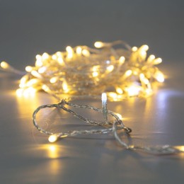 Гирлянда светодиодная "Нить" 20м 150LED тепл. бел. 3.4Вт 230В IP44 эффект мерцания провод прозр. Neo