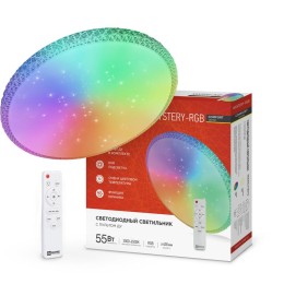 Светильник светодиодный COMFORT MYSTERY-RGB 55Вт 3000-6500К 4400лм 230В 400х70мм с пультом ДУ IN HOM
