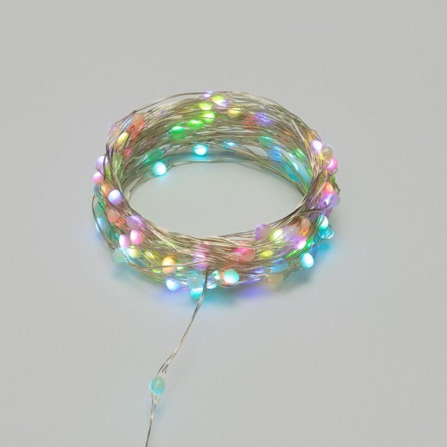 Гирлянда "Роса" 10м 100LED RGB IP44 с пультом 8 режимов элементы питания 3хAA Neon-Night 303-259