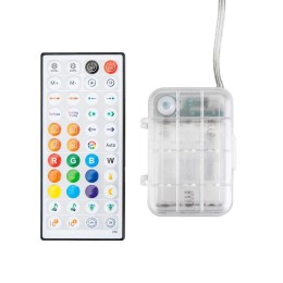 Гирлянда "Роса" 10м 100LED RGB IP44 с пультом 8 режимов элементы питания 3хAA Neon-Night 303-259