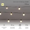 Гирлянда "Лофт" 7.5м 25 прозр. ламп тепл. бел. 2.5Вт IP44 уличная влагостойкая провод ПВХ черн Neon-