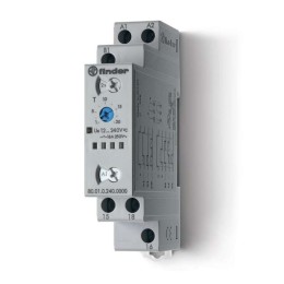 Таймер модульный мультифункциональный (AI DI SW BE CE DE) 12…240В AC/DC 1CO 16А 17.5мм регулировка в