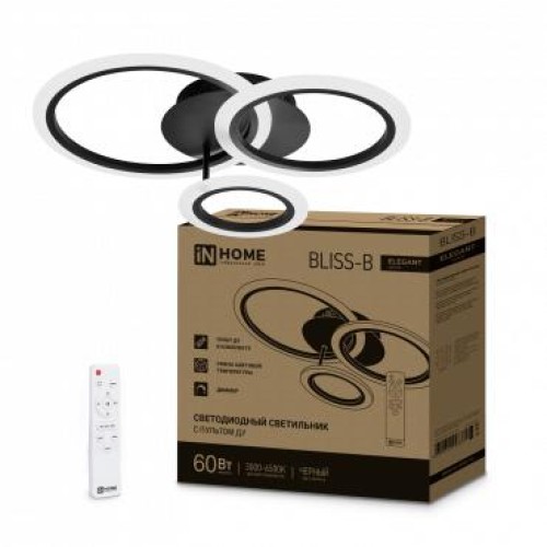 Светильник светодиодный ELEGANT BLISS-B 60Вт 3000-6500К 4700лм 230В 500х500х140мм с пультом ДУ черн.