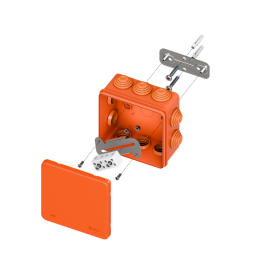 Коробка огнестойкая E45 100х100х50мм IP55 с клеммниками 4 полюса 0.5-6кв.мм HF EKF plc-kmfr-100-406
