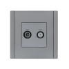 Розетка 2-м TV+SAT FORTE&PIANO FP538 сталь IEK FP-AF20-O-K46