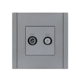 Розетка 2-м TV+SAT FORTE&PIANO FP538 сталь IEK FP-AF20-O-K46