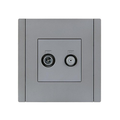 Розетка 2-м TV+SAT FORTE&PIANO FP538 сталь IEK FP-AF20-O-K46