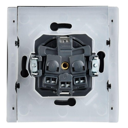Розетка СП FORTE&PIANO 16А IP44 FP121 с заземл. защ. шторки с крышкой винт. крепл. черн. IEK FP-R16-