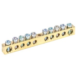 Шина PEN "земля-ноль" 6х9мм 10/1 (10 групп/крепеж по центру) Rexant 11-2359