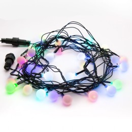 Гирлянда светодиодная "Шарики" 5м d18мм 30LED RGB 3.6Вт 220-240В IP20 провод ПВХ темн. зел. Neon-Nig