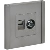 Розетка 2-м TV+RJ45 кат.5E FORTE&PIANO FP536 сталь IEK FP-AK20-1-K46