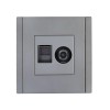 Розетка 2-м TV+RJ45 кат.5E FORTE&PIANO FP536 сталь IEK FP-AK20-1-K46