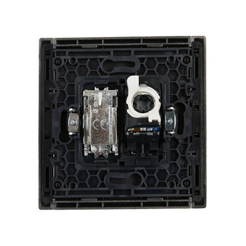 Розетка 2-м TV+RJ45 кат.5E FORTE&PIANO FP536 сталь IEK FP-AK20-1-K46