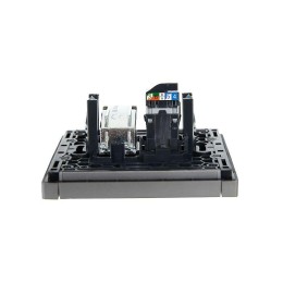 Розетка 2-м TV+RJ45 кат.5E FORTE&PIANO FP536 сталь IEK FP-AK20-1-K46