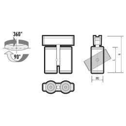Светильник светодиодный трековый MTR16 2320A 2х10Вт 4000К 36град. BL IP20 низковольтный Pro черн. Ja