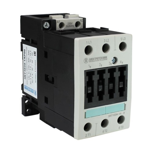 Контактор электромагнитный 3RT1034-1AP00 3п 32A кат. 230В AC 50Гц IP20 AC-3 15кВт 400В типоразмер S2