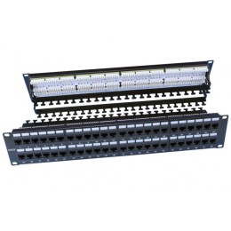 Патч-панель PP3-19-48-8P8C-C6-110D 19дюйм 2U 48 портов RJ45 кат.6 Dual IDC ROHS черн. (задн. каб. ор