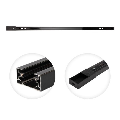 Шинопровод однофазный L1000 с кабельным вводом и заглушкой для трековых светильников черн. Rexant 61