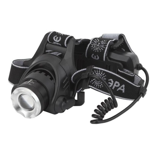 Фонарь аккумуляторный налобный GA-805 CREE 5Вт регулир. фокус литиевый аккум. 2.5А.ч алюм. USB пласт