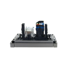 Розетка 2-м TV+RJ45 кат.6 FORTE&PIANO FP537 сталь IEK FP-AK20-2-K46