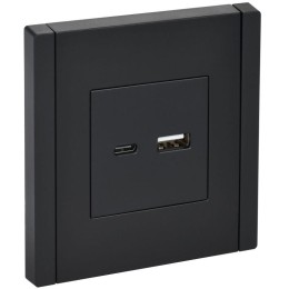 Розетка USB A+C 18Вт FORTE&PIANO FP151 черн. IEK FP-U22-018-K02