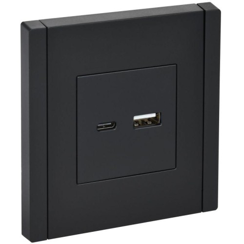 Розетка USB A+C 18Вт FORTE&PIANO FP151 черн. IEK FP-U22-018-K02