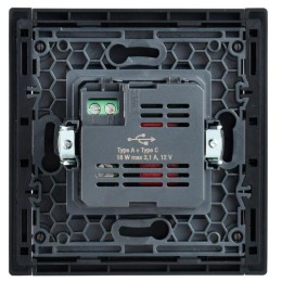 Розетка USB A+C 18Вт FORTE&PIANO FP151 черн. IEK FP-U22-018-K02