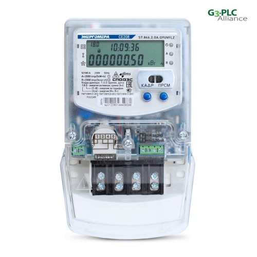 Счетчик CE208 S7.846.2.OR1.QYUVFLZ LR01 SPDS 1ф 5-100А класс точн. 1.0/2.0 многотариф. Энергомера 10