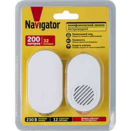 Звонок электрический 95 214 NDB-D-AC07-K-WН NAVIGATOR 95214