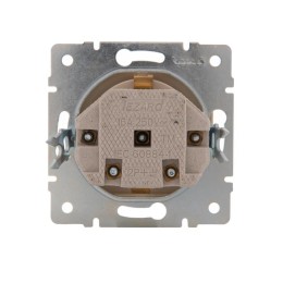 Розетка 1-м СП Karina с заземл. защ. шторки керамика механизм крем. LEZARD 707-0388-124