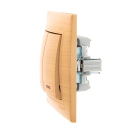 Выключатель 2-кл. Mira с подсветкой ясень LEZARD 701-4747-112