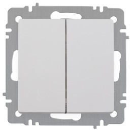 Выключатель 2-кл. СП Accent 6-104-01 10А IP20 250В AL/CU бел. Intro Б0063452