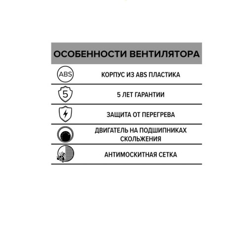 Вентилятор осевой D100 с антимоскитн. сеткой ERA NEO 4 S