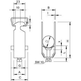 Скоба зажимная U-образ. d70-76мм 2056 76 FT гор. оцинк. OBO 1160761