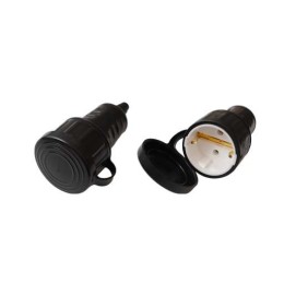 Розетка 16А IP44 250В с заземл. каучук черн. Bylectrica Р16-361