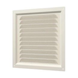 Решетка вентиляционная с покрытием полимерной эмалью с сеткой 200х200 сталь ERA 2020МЭ Ivory