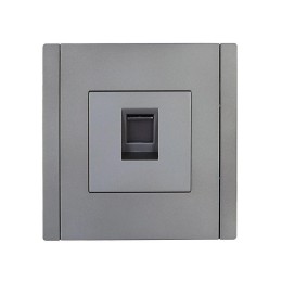 Розетка компьютерная RJ45 кат.5E FORTE&PIANO FP532 сталь IEK FP-K10-1-K46