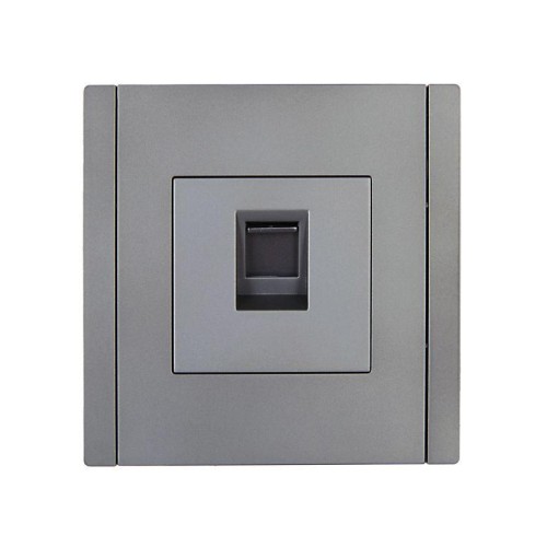 Розетка компьютерная RJ45 кат.5E FORTE&PIANO FP532 сталь IEK FP-K10-1-K46