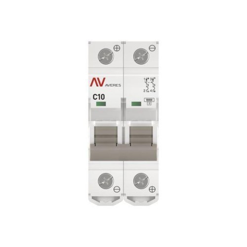 Выключатель автоматический 2п C 10А 10кА AV-10 DC AVERES EKF mcb10-DC-2-10C-av