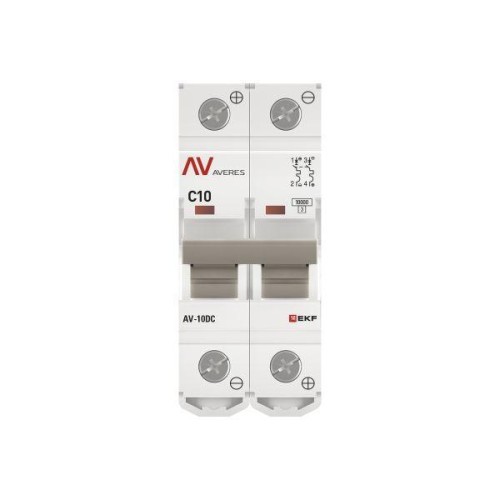 Выключатель автоматический 2п C 10А 10кА AV-10 DC AVERES EKF mcb10-DC-2-10C-av