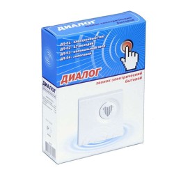 Звонок проводной Диалог колокольный звон улучшенная акустика с кнопкой и проводом 220В 80-90дБА бел.
