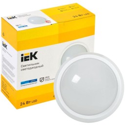 Светильник светодиодный ДПО 5051 18Вт 6500К IP65 круг бел. IEK LDPO0-5051-18-6500-K01