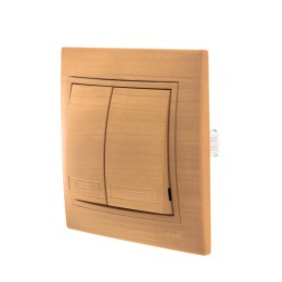 Выключатель 2-кл. Mira ясень LEZARD 701-4747-101