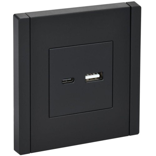 Розетка USB A+C 3.1А FORTE&PIANO FP150 черн. IEK FP-U22-D31-K02