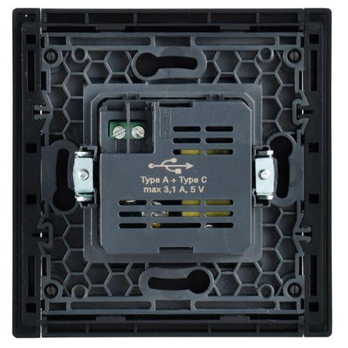 Розетка USB A+C 3.1А FORTE&PIANO FP150 черн. IEK FP-U22-D31-K02