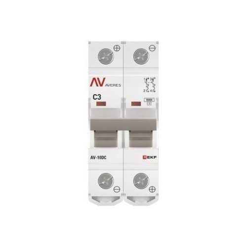 Выключатель автоматический 2п C 3А 10кА AV-10 DC AVERES EKF mcb10-DC-2-03C-av