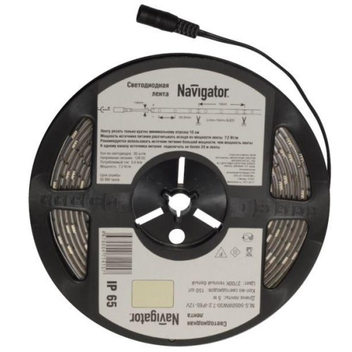Лента светодиодная 71 416 NLS-5050B30-7.2 IP20 12B R5 7.2Вт/м (уп.5м) Navigator 71416