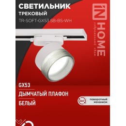 Светильник трековый TR-SOFT-GX53 SB-BS-WH под GX53 дым. плафон бел. IN HOME 4690612058023