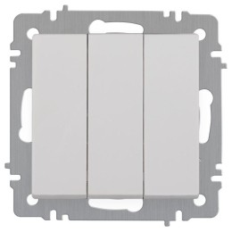Выключатель 3-кл. СП Accent 6-106-01 10А IP20 250В AL/CU бел. Intro Б0063531